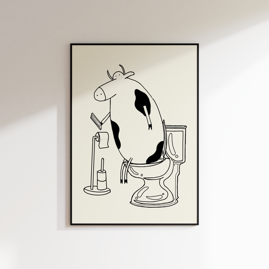 COW ON THE LOO PRINT