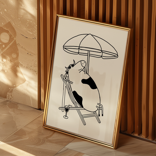 Cow on Holiday Digital Download