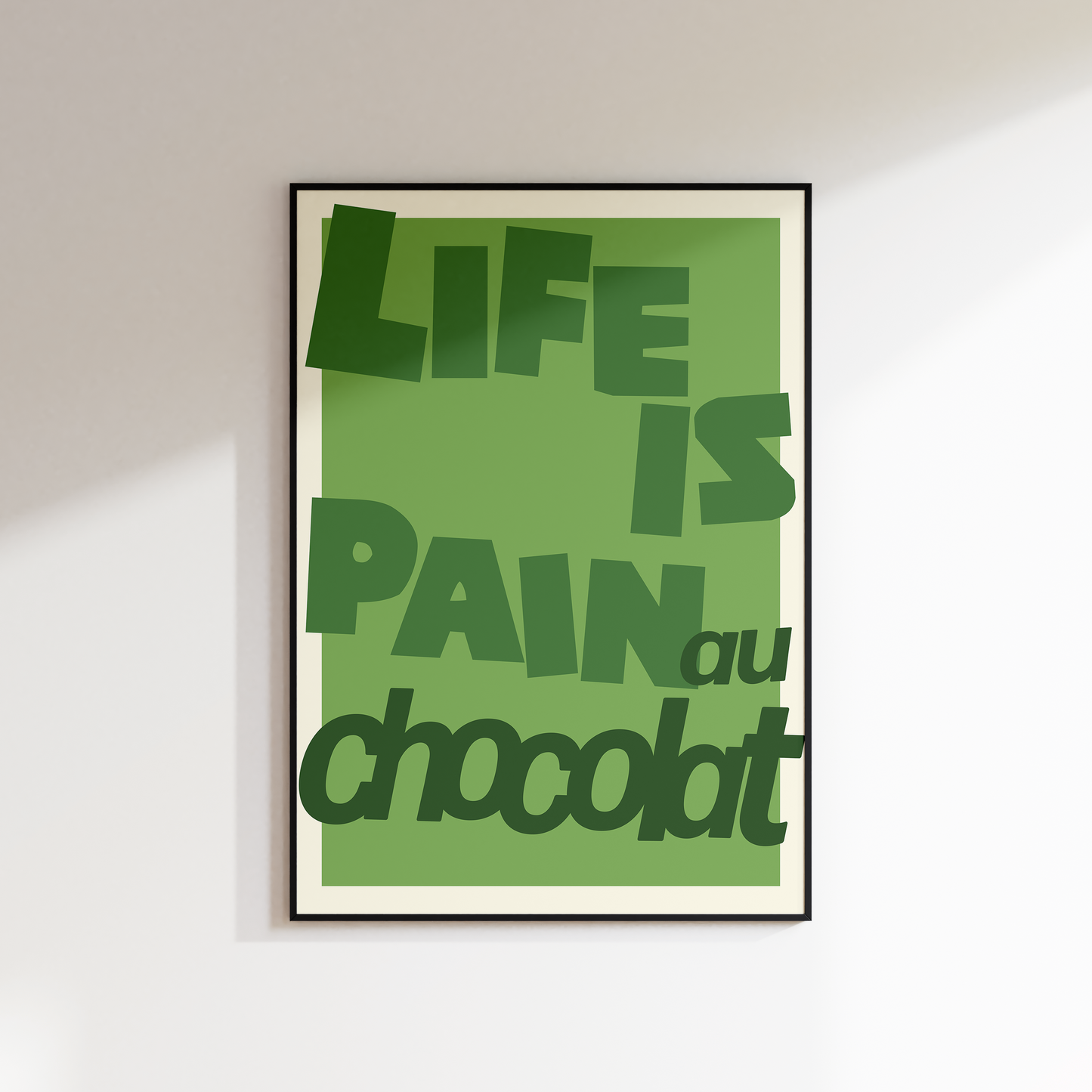 LIFE IS PAIN AU CHOCOLATE PRINT